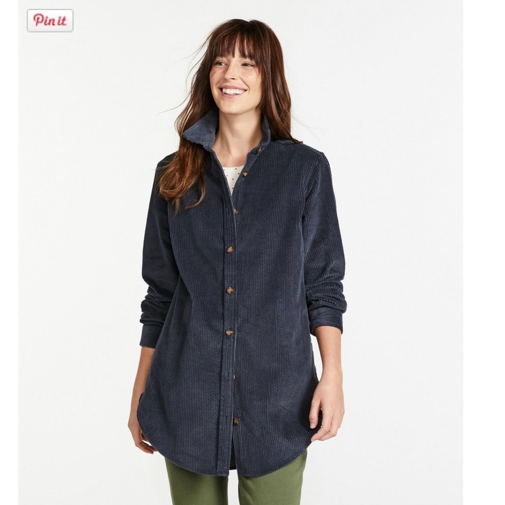 LL Bean Tunic in Navy Corduroy Size Large NWOT unworn